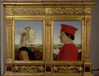 Portretten van Hertog Federico da Montefeltro en Battista Sforza, c.1465